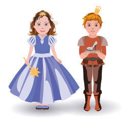 Cinderella princess and  prince with glass slipper vector