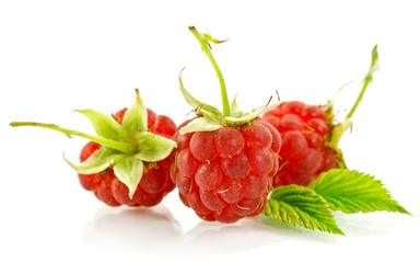sweet raspberry isolated on white background