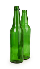 two empty glass bottles