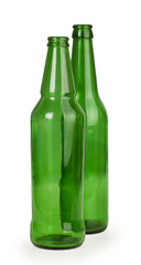 two empty glass bottles