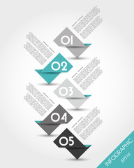 turquoise paper origami timeline from stickers