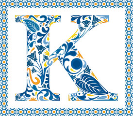 Blue letter K