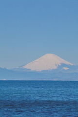 Fototapeta na wymiar Fuji górskie i morskie z Sagami zatoka, Yokosuka Japonii