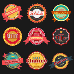 Vector of Vintage Sale labels