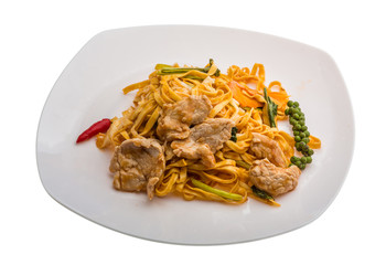 Fried noodles with pork