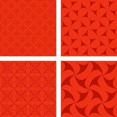 Red seamless pattern background set