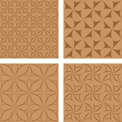 Light brown seamless pattern background set