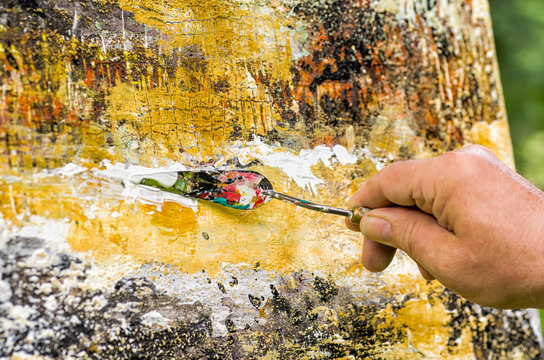 Detail eines abstrakten Acrylgem&auml;ldes