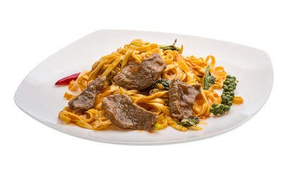 Fried noodles with beef
