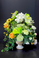 Vase Artificial Flower Arrangement