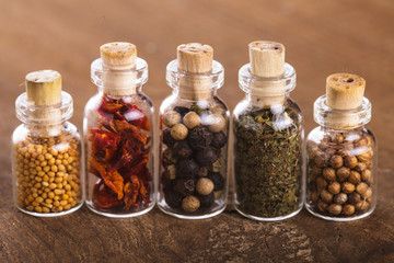 bottles with spices