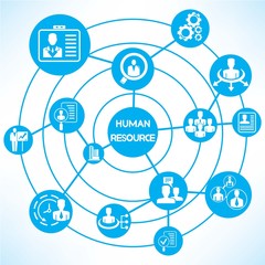 human resource, blue connecting diagram
