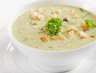 Delicious creamy vegetable soup