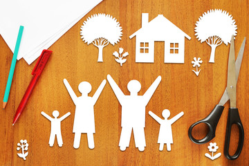 Concept of friendly happy family