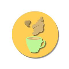 Icon web of cup of coffee over white background