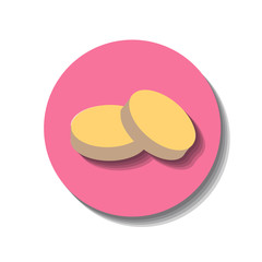 Icon web of pills over white background