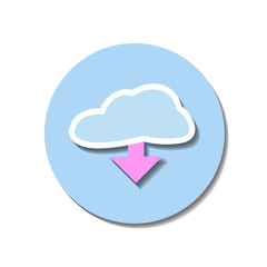 Icon web of clouds over white background