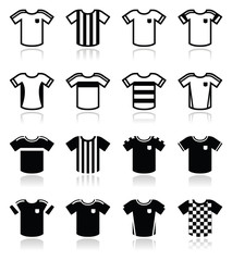 Fototapeta premium Football or soccer jerseys icons set