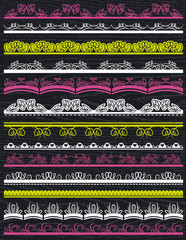 Set of Lace Paper with flower, vector
