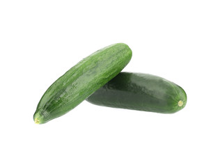 Two fresh cucumbers.