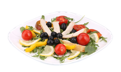 Obraz na płótnie Canvas Fresh tasty chicken salad.