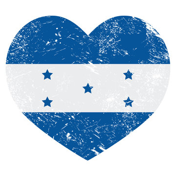 Honduras retro heart shaped flag