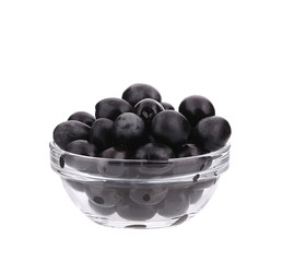 Black olives in a bowl.