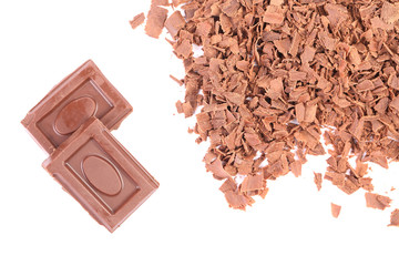 Chocolate bars and shavings.