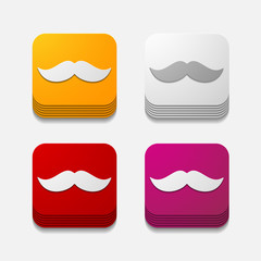square button: mustache