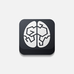 square button: brain