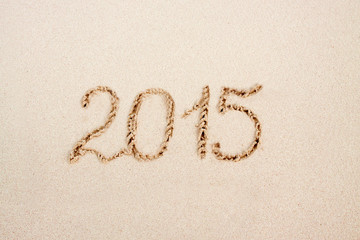 New year 2015 on the beach. 