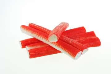 Imitation Crab Stick on white background