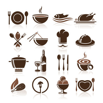 Cooking and kitchen icon set