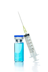 Medical Syringe and blue ampule