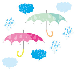 傘と雨粒