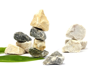 Stone spa and healthcare concept isolated white background