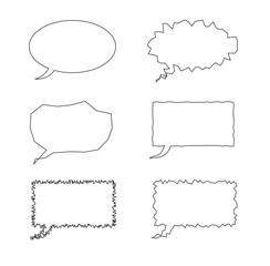 Collection of different shaped speech bubbles