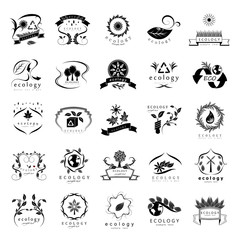 Eco Icons Set - Isolated On White Background