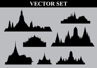 Thai temple set vector file