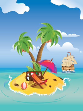 Cartoon Palm Island