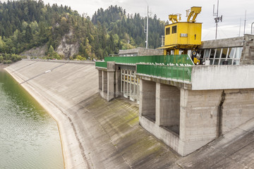 Hydropower station on Czorsztynski lake - Czorsztyn, Poland.