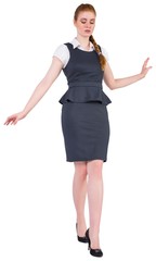 Fototapeta premium Businesswoman doing a balancing act