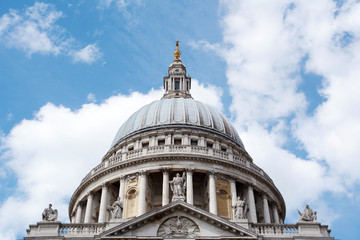 Closeup of the dome of St. Paul's Cathedral