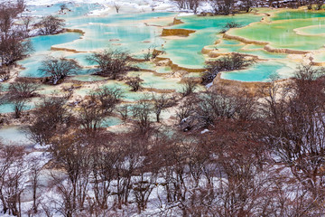 Beautiful Clear Water in Huanglong , China.