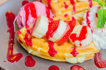 Strawberry banana pancake