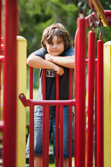 Fototapeta premium Boy playing outside