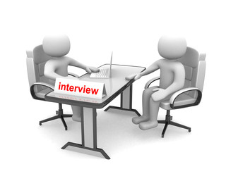 3d people - men, person - application or interview - talking tog