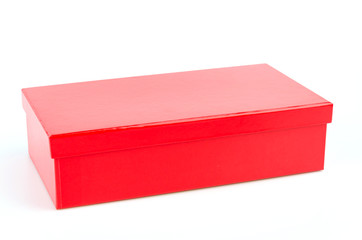 Red box isolated white background