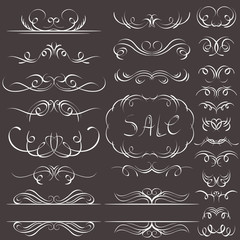 calligraphy decorative borders, ornamental rules, dividers, vect