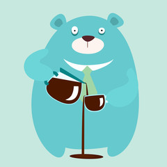 Mr. Bear drinks coffee too much